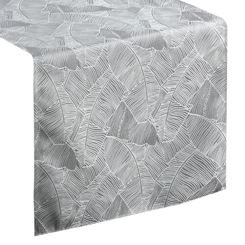 Bieżnik EUROFIRANY Isla 40 x 140 cm Srebrno-biały