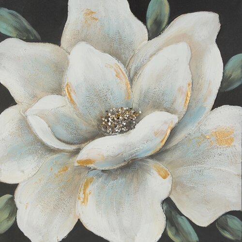 Obraz EUROFIRANY Magnolia 583 60 x 60 cm Kremowy