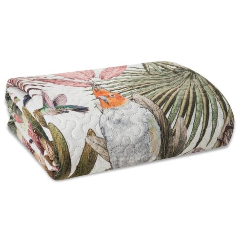 Narzuta EUROFIRANY Parrot 170 x 210 cm Zielono-różowy
