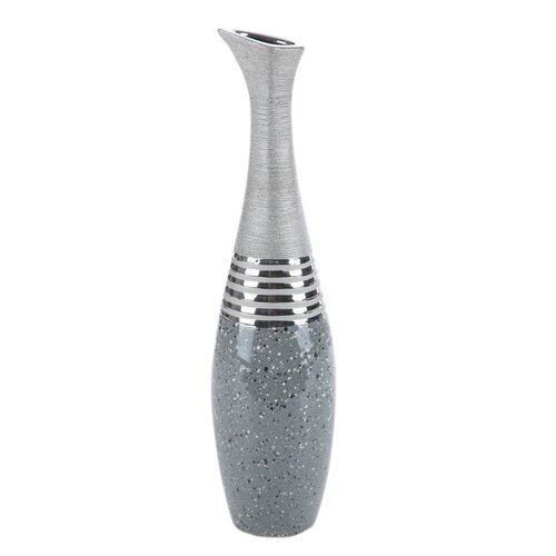 Wazon EUROFIRANY Neli 15 x 60 cm Srebrny