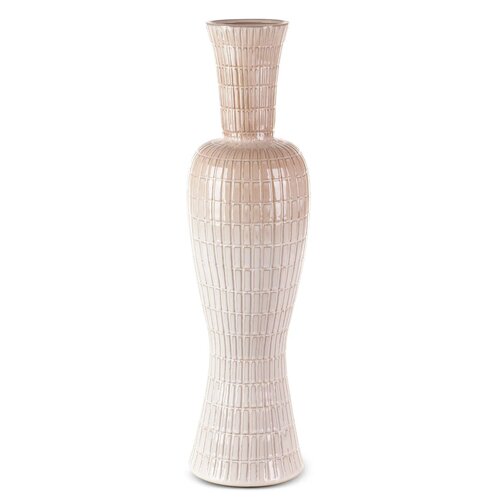 Wazon EUROFIRANY Edna 03 19 x 71 cm Kremowy