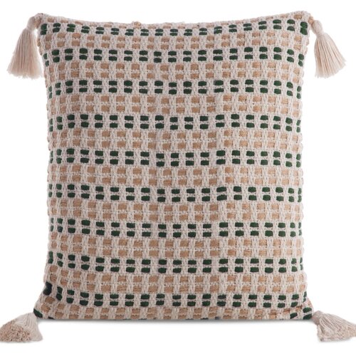 Poszewka EUROFIRANY Boho 45 x 45 cm Kremowo-zielony