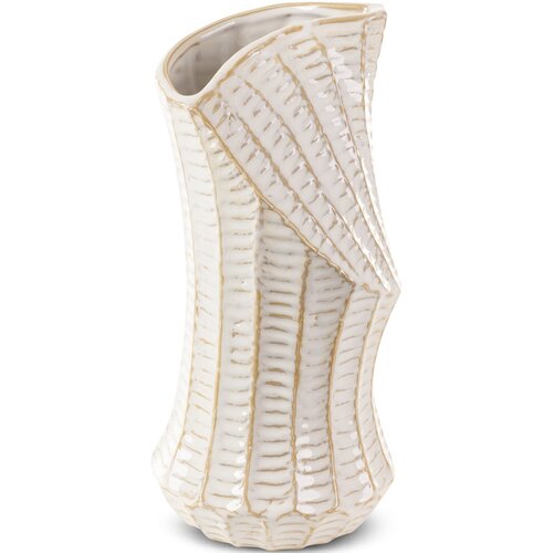 Wazon EUROFIRANY Liza 14 x 29 cm Kremowy