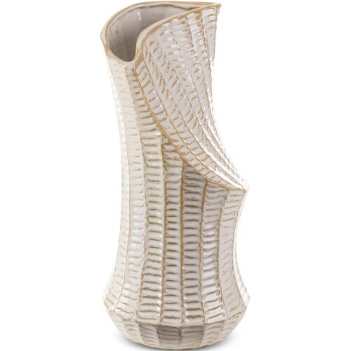 Wazon EUROFIRANY Liza 18 x 18 x 40 cm Kremowy