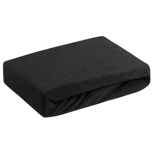 Prześcieradło EUROFIRANY Design 91 Frotte 140 x 200 cm Czarny