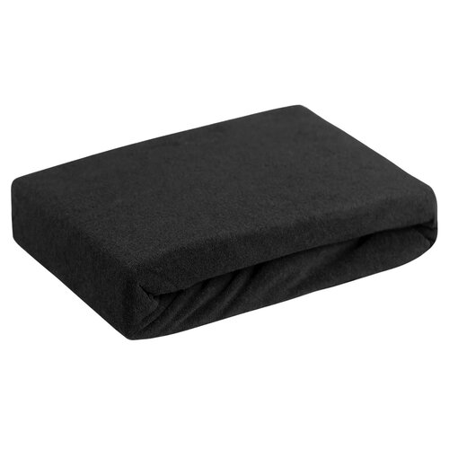 Prześcieradło EUROFIRANY Design 91 Frotte 180 x 200 cm Czarny