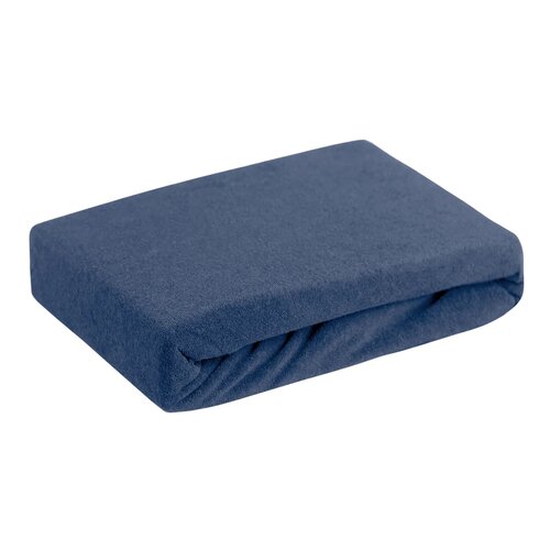 Prześcieradło EUROFIRANY Frotte D91 220 x 200 cm Granatowy