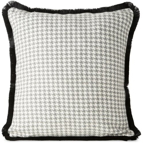 Poszewka EUROFIRANY Pepitka 45 x 45 cm Jasnopopielato-czarny