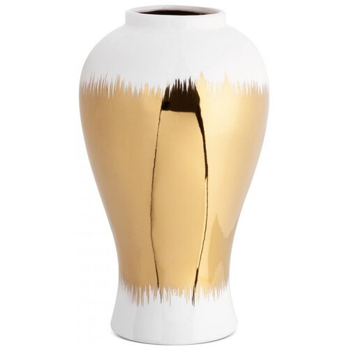 Wazon EUROFIRANY Tala 02 21 x 34 cm Biało-złoty