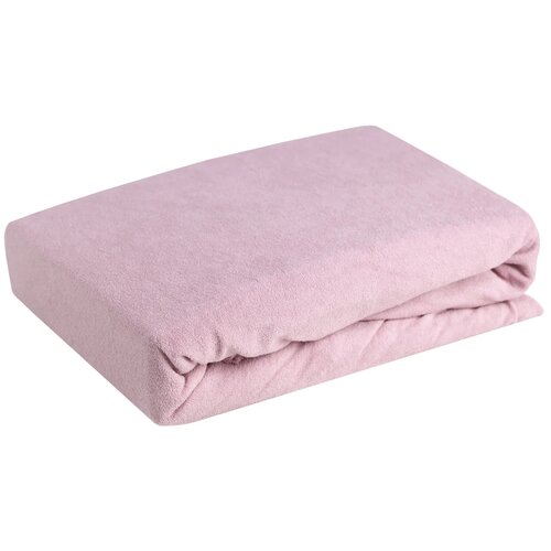 Prześcieradło EUROFIRANY Design 91 Frotte z gumką 180 x 200 cm Pudrowy róż