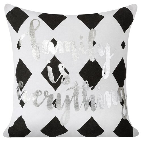 Poszewka EUROFIRANY Enola 40 x 40 cm Biało-czarny