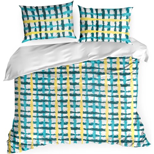 Pościel EUROFIRANY Design 91 Ida 220 X 200 cm Biało-turkusowy