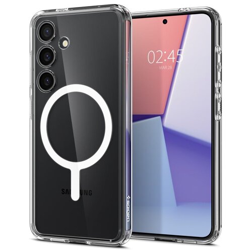 Etui SPIGEN Crystal Hybrid Onetap Ring MagSafe do Samsung Galaxy S24 Ultra Przezroczysto-Biały