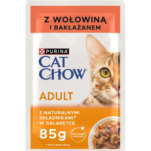 Karma dla kota CAT CHOW Adult Wołowina i bakłażan w galaretce 85 g