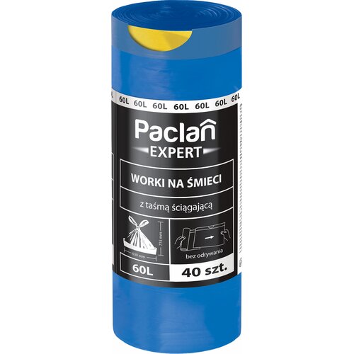 Worki na śmieci PACLAN Expert 60 L (40 szt.) Niebieski