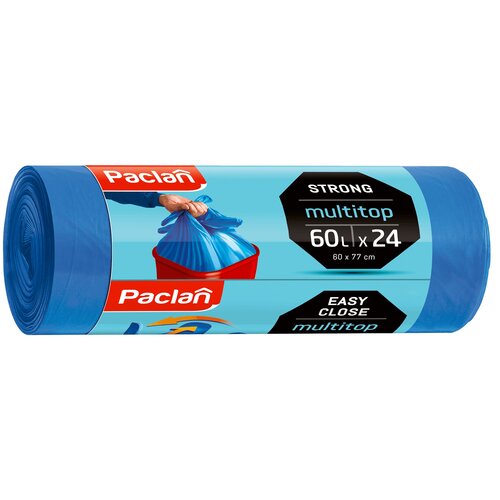 Worki na śmieci PACLAN Multitop 60 L (24 sztuk) Niebieski