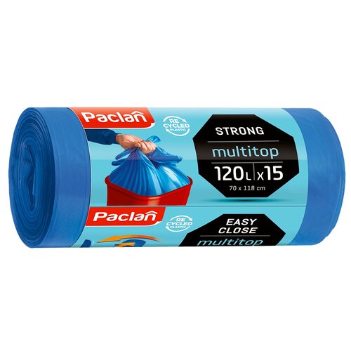 Worki na śmieci PACLAN Multitop 120 L (15 sztuk) Niebieski