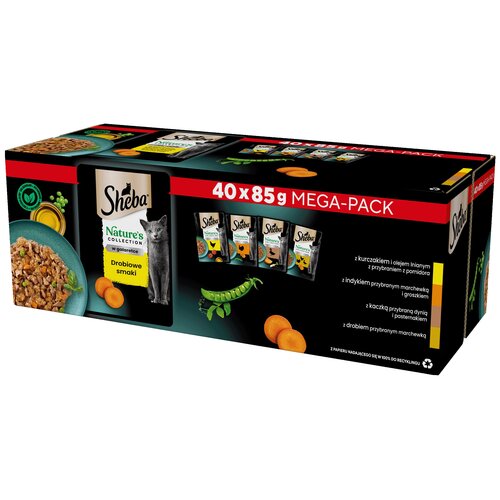 Karma dla kota SHEBA Nature’s Collection Drobiowe Smaki (40 x 85 g)