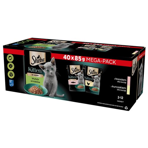 Karma dla kota SHEBA Junior Wybór Smaków (40 x 85 g)