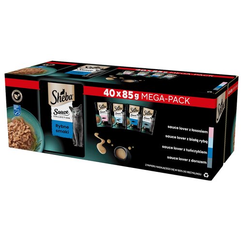 Karma dla kota SHEBA Sauce Collection Rybne Smaki (40 x 85 g)