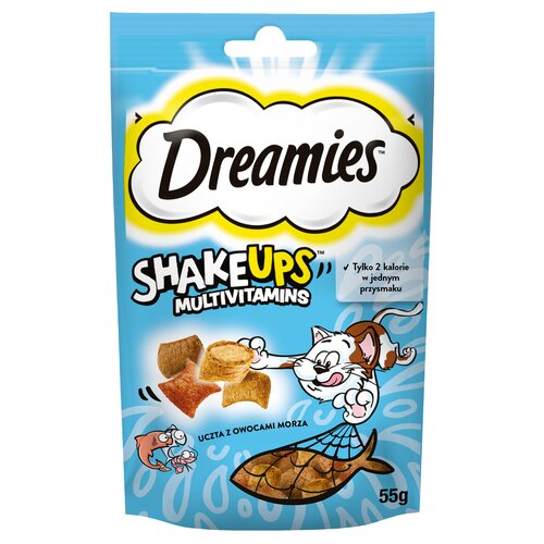 Przysmak dla kota DREAMIES Shake Ups Multivitamins Owoce morza 55 g