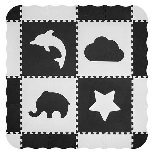 Mata piankowa MILLY MALLY Puzzle Jolly 60 x 60 cm (24 elementy) Szary