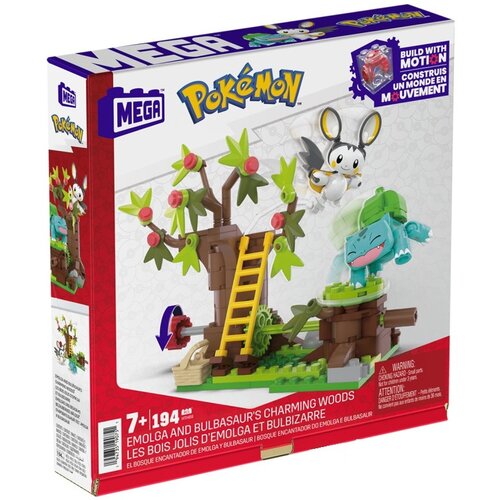 Klocki plastikowe MEGA Pokémon Emolga i Bulbasaur Zaczarowany las HTH69