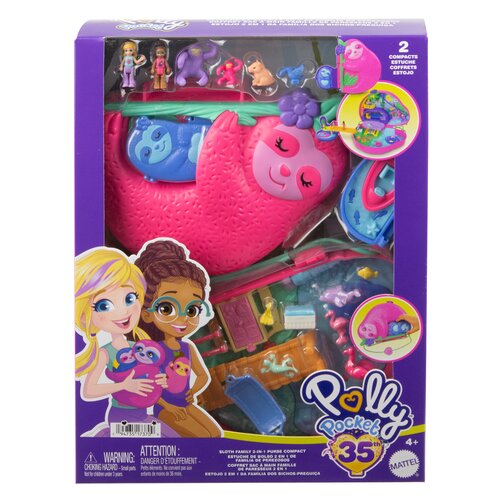 Lalka POLLY POCKET Kompaktowa torebka Rodzina leniwców HRD40