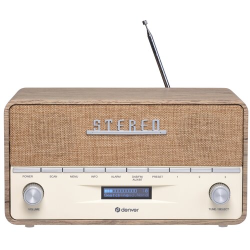 Radio DENVER DAB-36 Przenośne Brązowo-biały