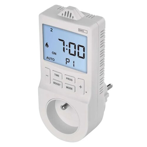 Termostat gniazdkowy EMOS z włącznikiem czasowym P5660FR