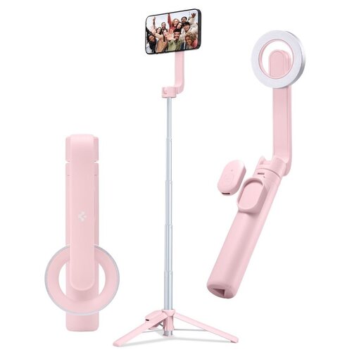 Uchwyt selfie SPIGEN S570W MagSafe Bluetooth Tripod Różowy