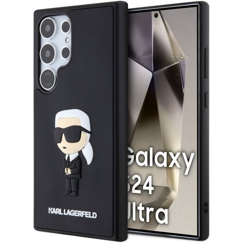 Etui KARL LAGERFELD Rubber Ikonik 3D do Samsung Galaxy S24 Ultra Czarny