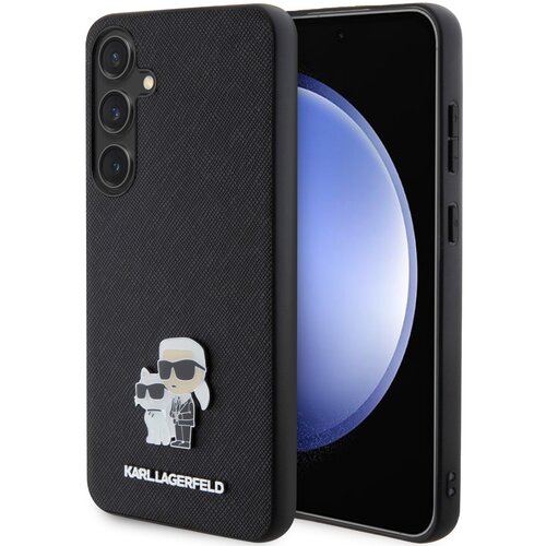 Etui KARL LAGERFELD Saffiano Karl&Choupette Metal Pin do Samsung Galaxy S24+ Czarny