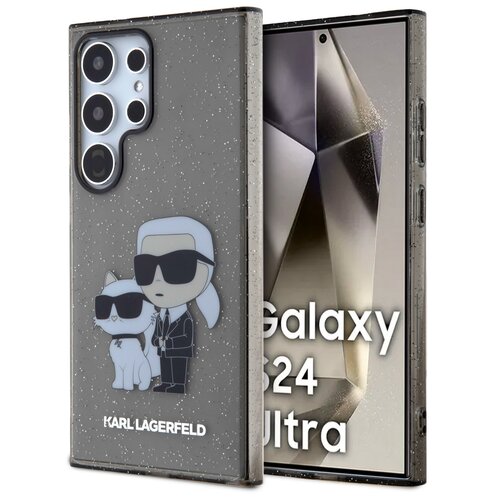 Etui KARL LAGERFELD Glitter Karl&Choupette do Samsung Galaxy S24 Ultra Czarny