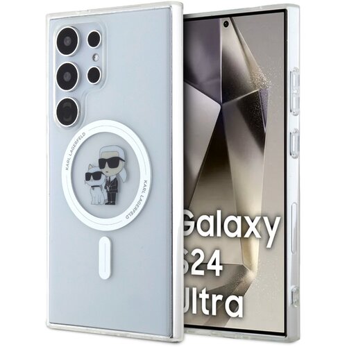 Etui KARL LAGERFELD Karl&Choupette Glitter Magsafe do Samsung Galaxy S24 Ultra Transparentny
