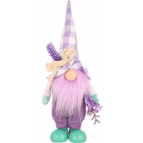 Skrzat wielkanocny SASKA GARDEN Gnom z lawendą Boy Fioletowy 25 cm