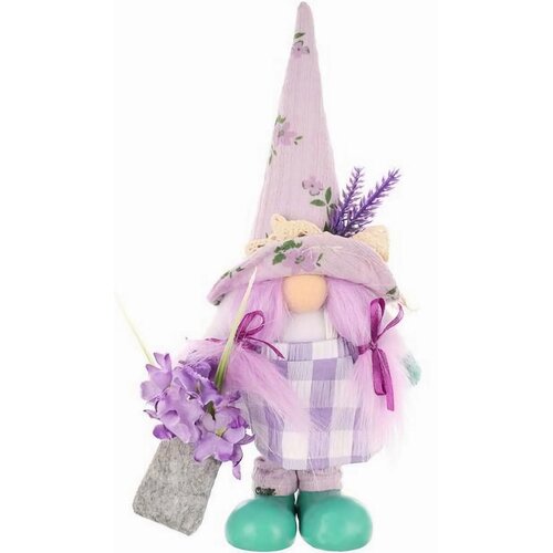 Skrzat wielkanocny SASKA GARDEN Gnom z lawendą Girl Fioletowy 25 cm