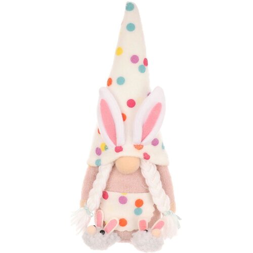 Skrzat wielkanocny SASKA GARDEN Gnom Zajączek Girl w Groszki 25 cm