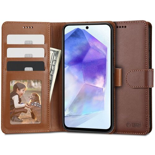 Etui TECH-PROTECT Wallet do Samsung Galaxy A55 5G Brązowy