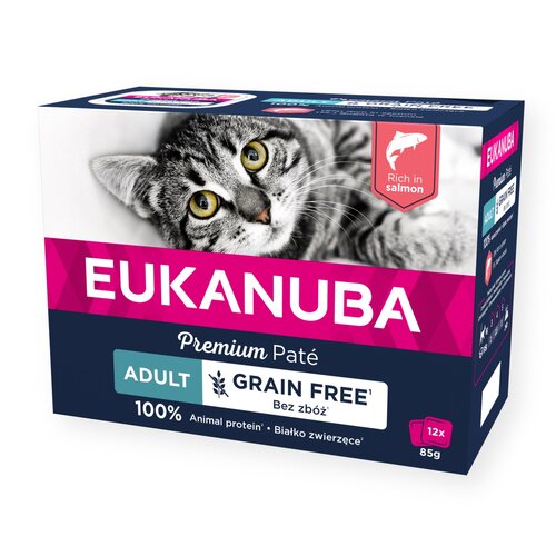 Karma dla kota EUKANUBA Adult Grain Free Łosoś (12 x 85 g)