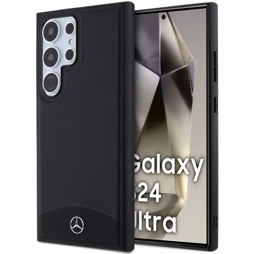 Etui MERCEDES Leather Textured Plain MagSafe do Samsung Galaxy S24 Ultra Czarny