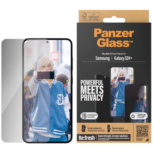 PanzerGlass Privacy Ultra-Wide Fit with Aligner, Galaxy S24 Plus