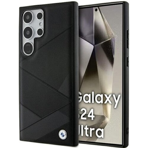 Etui BMW Signature Leather Crossing Lines Pattern do Samsung Galaxy S24 Ultra Czarny