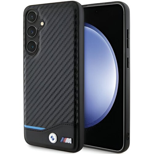 Etui BMW Leather Carbon do Samsung Galaxy S24+ Czarny