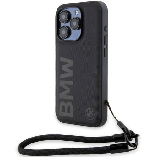 Etui BMW Signature Leather WordMark Cord do Apple iPhone 15 Pro Czarny