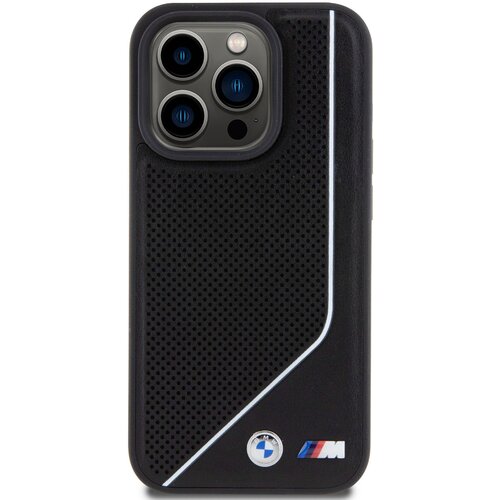 Etui BMW Perforated Twisted Line MagSafe do Apple iPhone 15 Pro Czarny
