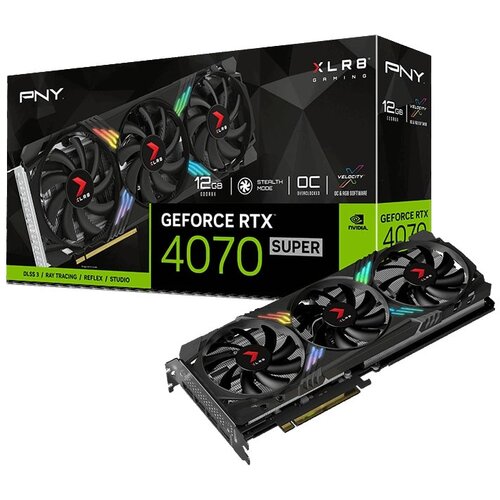 Karta graficzna PNY GeForce RTX 4070 Super XLR8 Gaming Verto Epic-X RGB OC Triple Fan 12GB DLSS 3