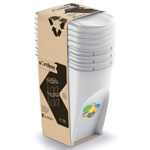 Kosza na śmieci PROSPERPLAST Sortibox IKWB35S4 (4x35l) Popielaty