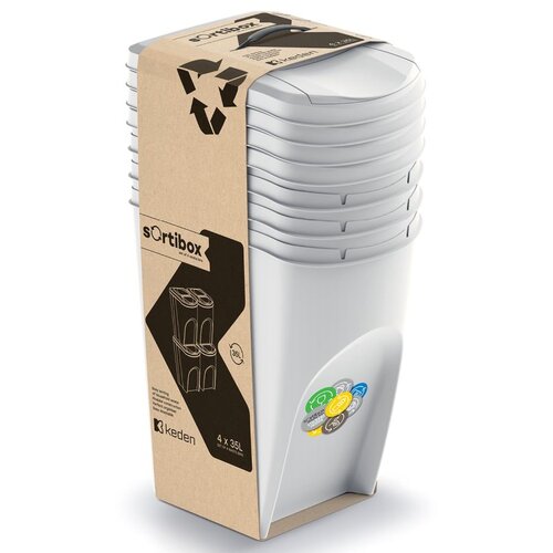 Kosz na śmieci PROSPERPLAST Sortibox IKWB35S4-427C (4x35L) Szary