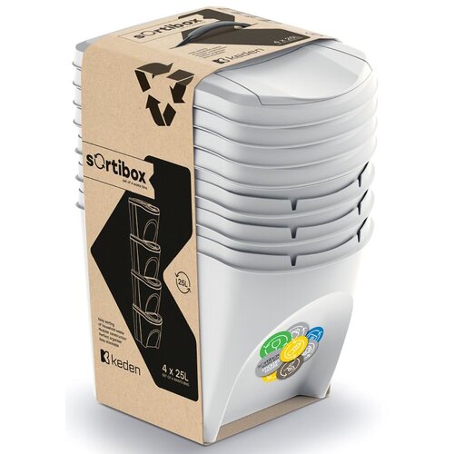 Kosz na śmieci PROSPERPLAST Sortibox IKWB25S4-427C (4x25l) Szary